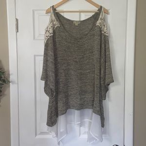 Embroidered Cold Shoulder Top